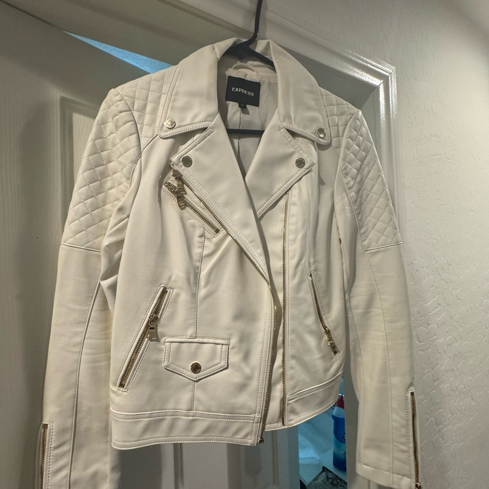 Express Women's White Biker Jacket